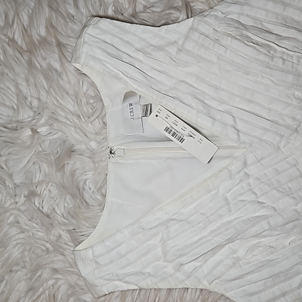 J.Crew White Ribbon Detail Sleeveless Dress – NWT, Lined, Size 10P - Picture 6 of 10